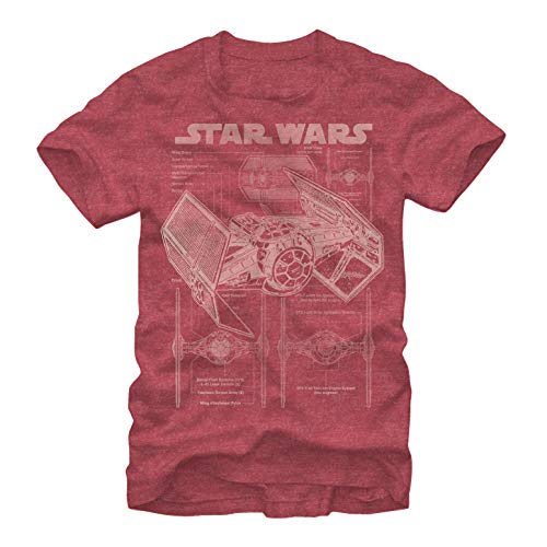 Star Wars Herren T-Shirt Tie Fighter - Rot - XX-Large von Star Wars