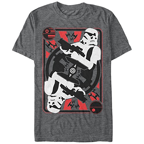 STAR WARS Herren Trooper Card T-Shirt, Charcoal Heather, XX-Large von Star Wars