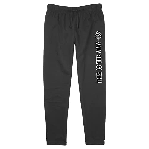 STAR WARS Herren This is The Way Mandalorian Logo Junge Jogger Trainingshose, Black, Groß von Star Wars