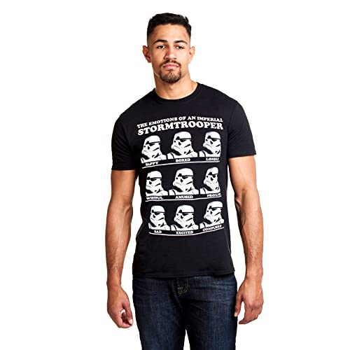 Star Wars Herren Trooper Emotions T-Shirt, Schwarz (Black Blk), Small von Star Wars