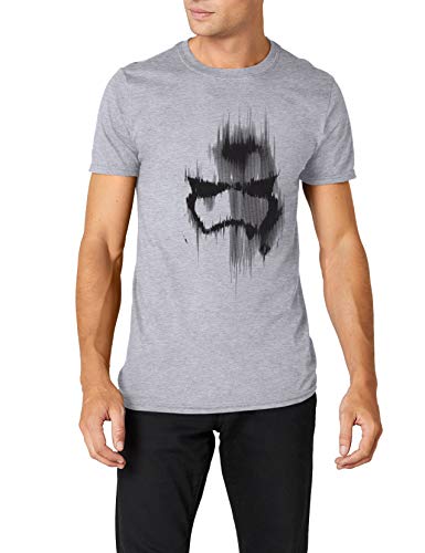 Star Wars Herren Trooper Maske T-Shirt, Grau (Grey Marl), M von Star Wars