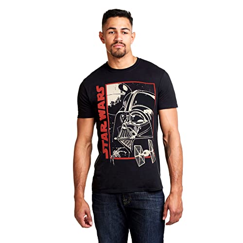 Star Wars Herren Vader Poster T Shirt, Schwarz (Black Blk), L EU von Star Wars