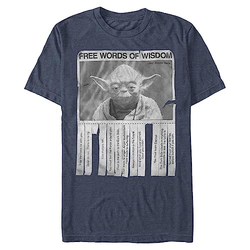 Star Wars Herren Words Of Wisdom T-shirt, Heather Navy, 5XL von Star Wars