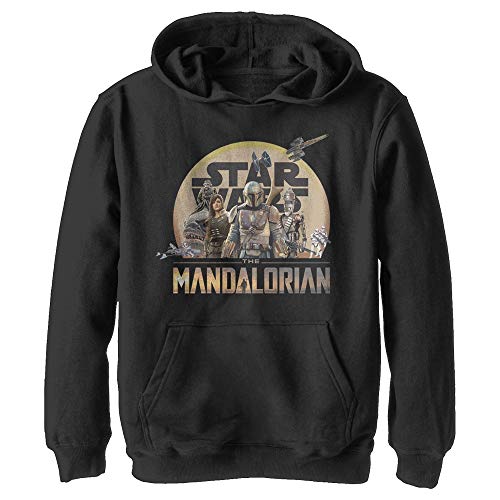 Star Wars: The Mandalorian - Mandalorian Charcter Action Pose YTH Hoodie Black 7/8 von Star Wars