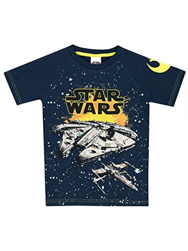 Star Wars Jungen Millennium Falke T-Shirt, Blau, 140 (Herstellergröße: 9-10 Jahre) von Star Wars