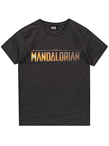 Star Wars Jungen T-Shirt The Mandalorian Grau 158 von Star Wars