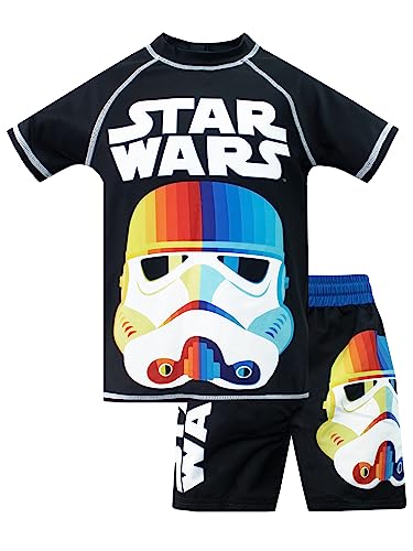 Star Wars Jungen Badekostüm | 2-Teiliger Stormtrooper Badeanzug für Jungen | UV-Schutzshirt und Badeshorts | Mehrfarbig 104 von Star Wars