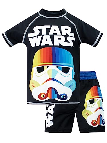 Star Wars Jungen Badekostüm | 2-Teiliger Stormtrooper Badeanzug für Jungen | UV-Schutzshirt und Badeshorts | Mehrfarbig 110 von Star Wars