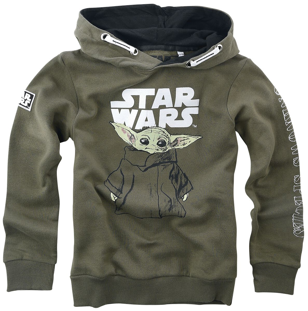 Star Wars Kapuzenpullover - Kids - The Mandalorian - Grogu - Sketch - 116 - Größe 116 - khaki  - Lizenzierter Fanartikel von Star Wars