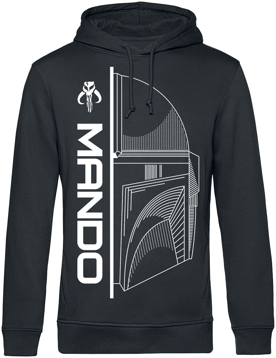 Star Wars Kapuzenpullover - The Mandalorian - Mando - S bis L - für Männer - Größe M - schwarz  - Lizenzierter Fanartikel von Star Wars