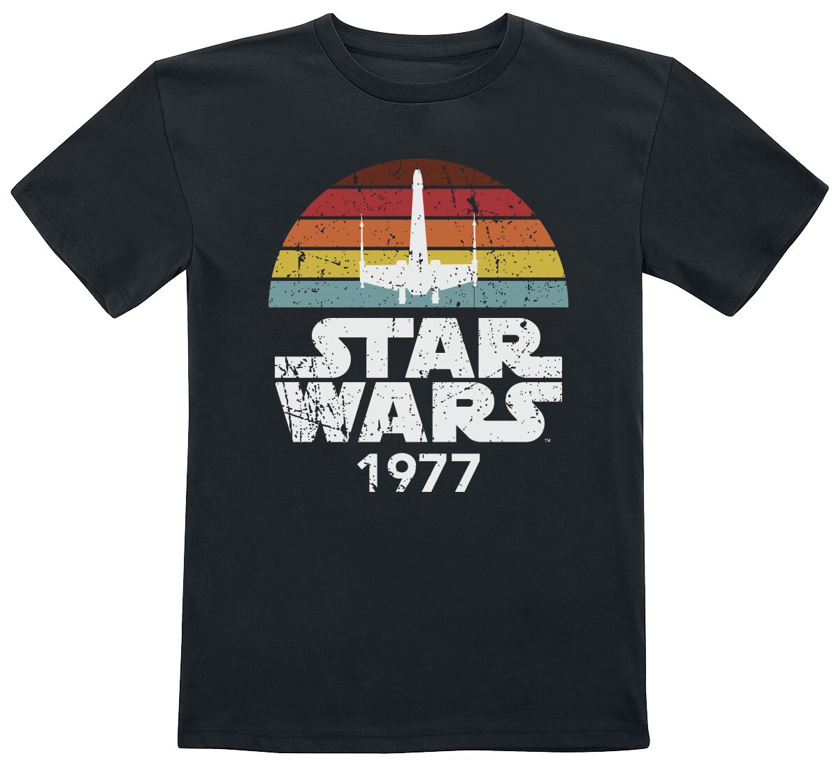 Star Wars Kids - Rainbox X-Wing 1977 T-Shirt schwarz in 116 von Star Wars