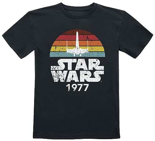 Star Wars Kids - Rainbox X-Wing 1977 Unisex T-Shirt schwarz 140 von Star Wars