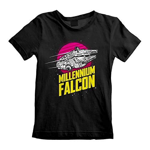 Star Wars Kinder T-Shirt Millennium Falcon (128) (Schwarz) von Star Wars
