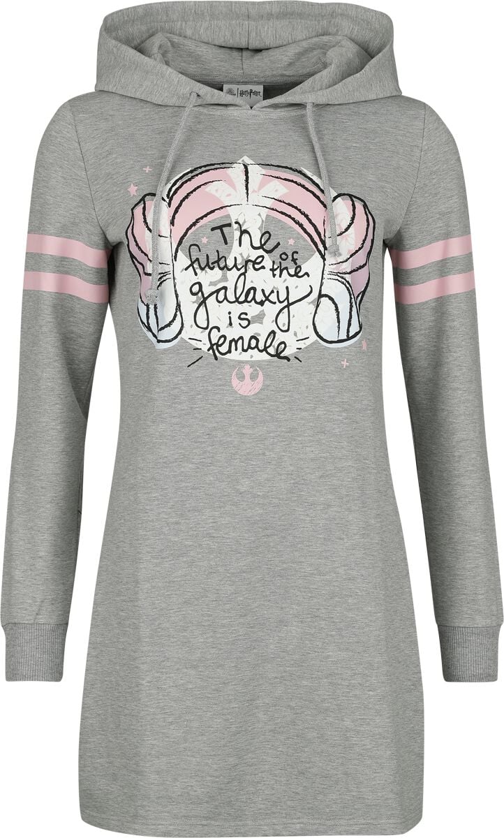 Star Wars - Disney Kleid knielang - Galaxy is Female - S bis M - für Damen - Größe M - grau  - EMP exklusives Merchandise! von Star Wars