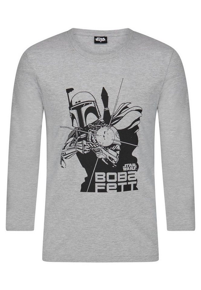 Star Wars Langarmshirt Star Wars Boba Fett Herren Langarm-Shirt Longsleeve von Star Wars