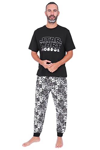 Star Wars Langes Pyjama-Set aus Baumwolle für Herren, Schwarz , XXL von Star Wars