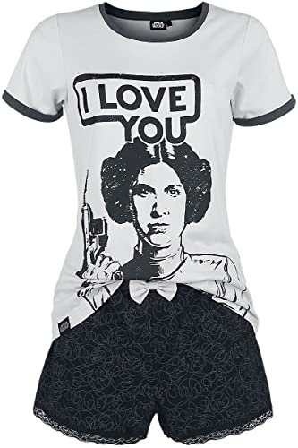 Star Wars Leia Organa - I Love You Frauen Schlafanzug grau/schwarz L von Star Wars