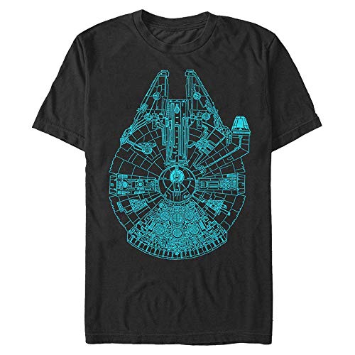 Star Wars Millenium Falcon Blueprint Männer T-Shirt schwarz XXL von Star Wars
