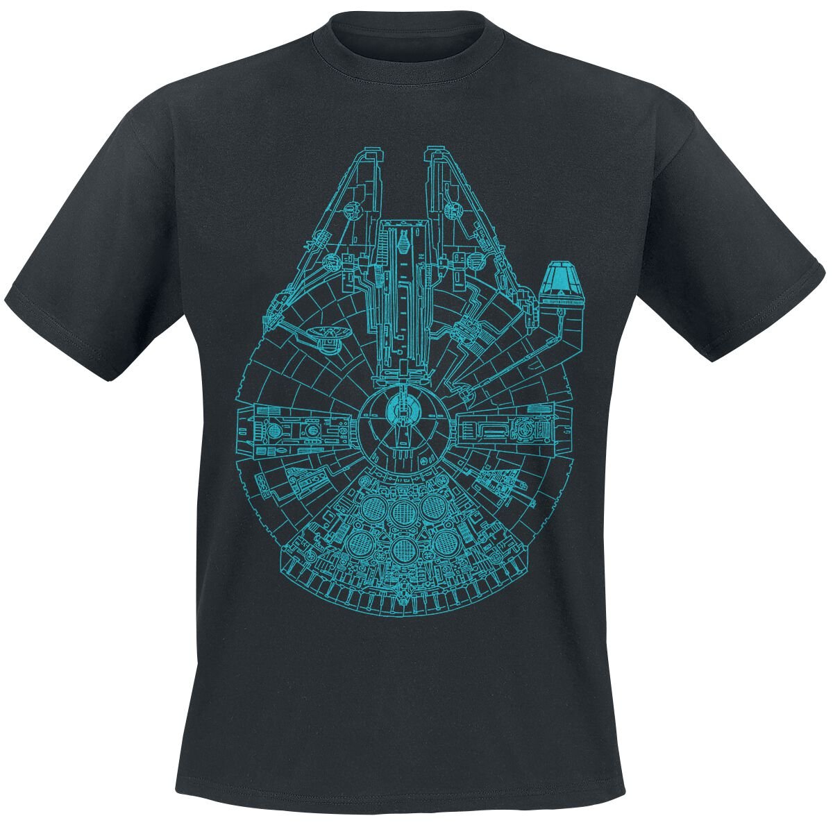 Star Wars Millenium Falcon Blueprint T-Shirt schwarz in M von Star Wars