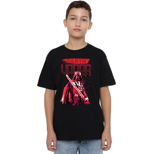 Star Wars Paint Vader Unisex Kids T Shirt, Black, 7-8 Years von Star Wars