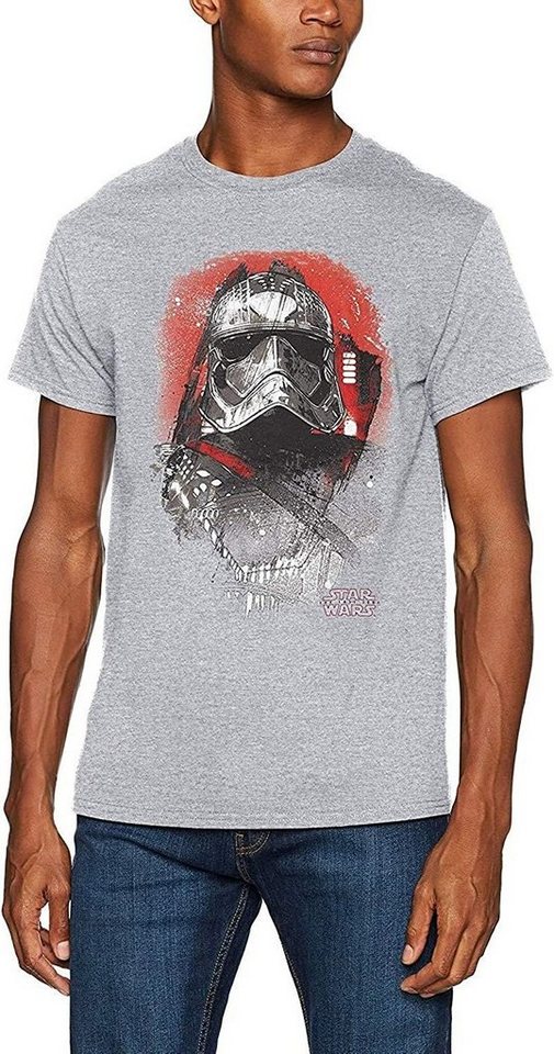 Star Wars Print-Shirt STAR WARS Captain Phasma Art T-Shirt hellgrau meliert Gr. S M L XL Erwachsene + Jugendliche von Star Wars