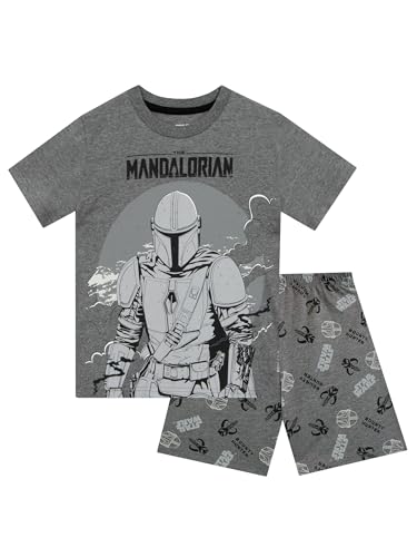 Star Wars Schlafanzug | Mandalorian Schlafanzug | Kurzer Pyjama Jungen | Grau 104 von Star Wars