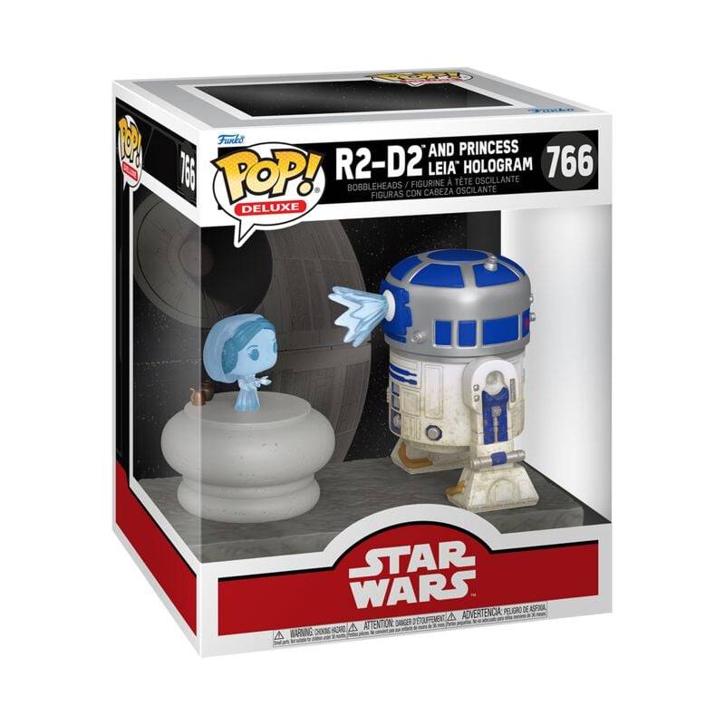 Star Wars R2-D2 and Princess Leia Hologram (Pop! Deluxe) Vinyl Figur 766 Funko Pop! multicolor von Star Wars
