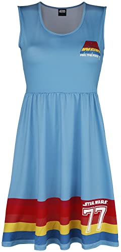 Star Wars Retro - 77 Frauen Mittellanges Kleid blau L von Star Wars