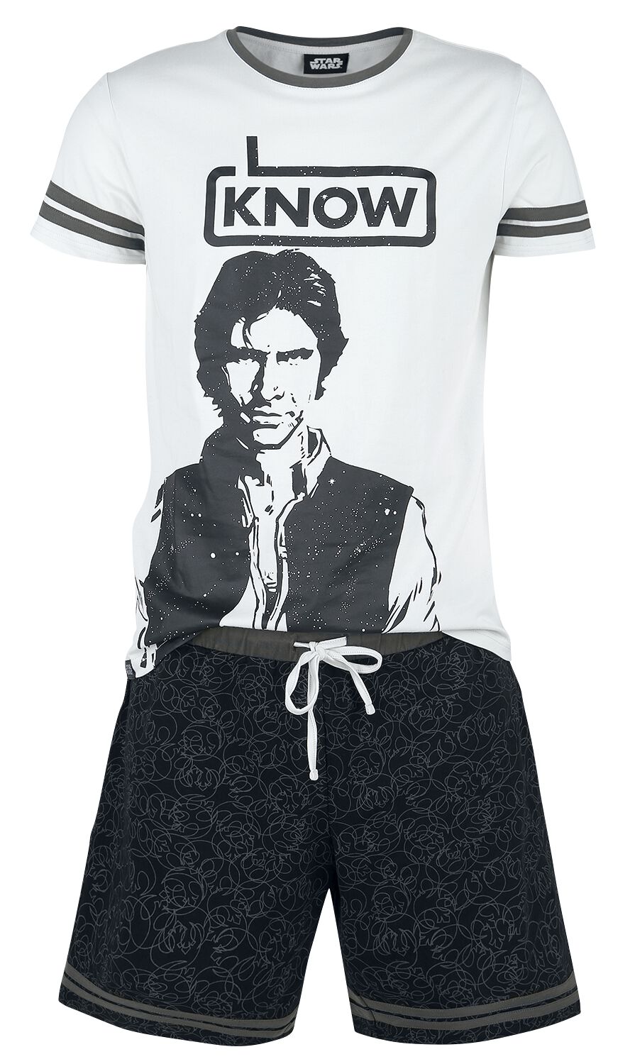 Star Wars Schlafanzug - Han Solo - I Know - S bis XXL - für Männer - Größe L - grau/schwarz  - EMP exklusives Merchandise! von Star Wars