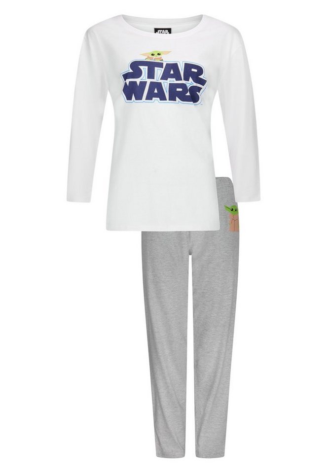 Star Wars Schlafanzug Star Wars Yoda Damen Lang Pyjama-Set Langarm-Shirt mit Schlafhose (2 tlg) von Star Wars