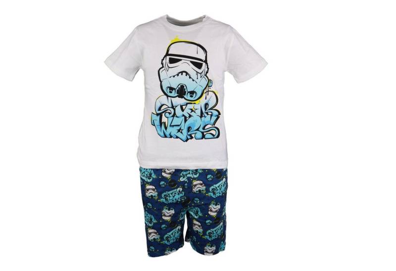 EplusM Schlafanzug Star Wars Storm Trooper Kinder Pyjama kurz Shorts Shirt (Set) Gr. 110 bis 140, 100% Baumwolle von EplusM