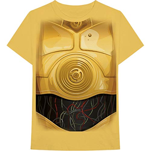 Star Wars T Shirt C-3PO Droid Chest Costume Nue offiziell Herren Gelb L von Star Wars