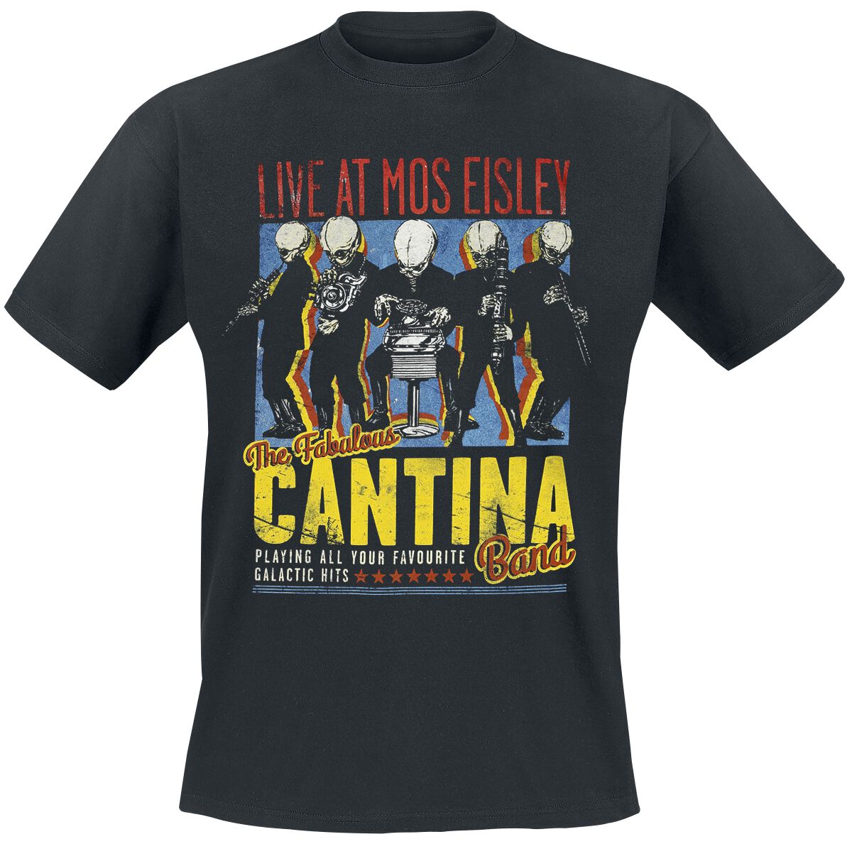 Star Wars T-Shirt - Cantina Band On Tour - 3XL bis 5XL - für Männer - Größe 4XL - schwarz  - Lizenzierter Fanartikel von Star Wars