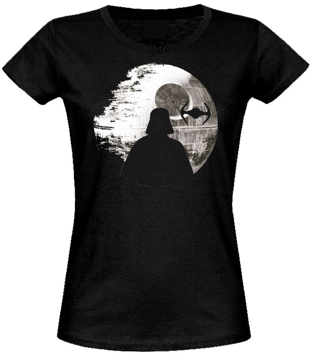 Star Wars T-Shirt - Death Star Vader - L bis XXL - für Damen - Größe XL - schwarz  - Lizenzierter Fanartikel von Star Wars