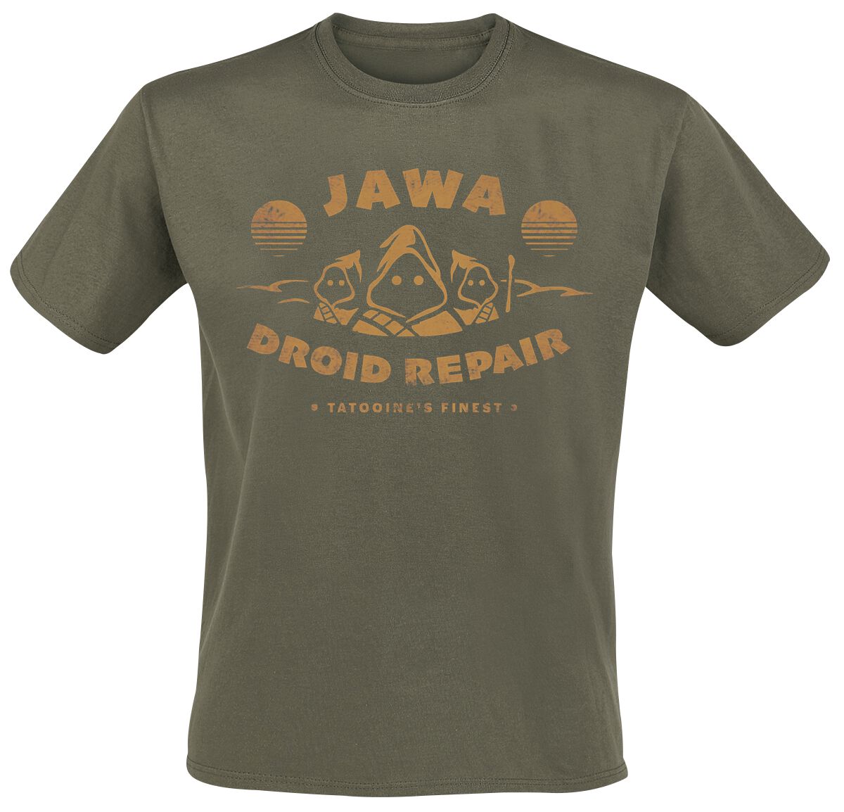 Star Wars T-Shirt - Jawa Droid Repair - S bis XXL - für Männer - Größe L - khaki  - Lizenzierter Fanartikel von Star Wars