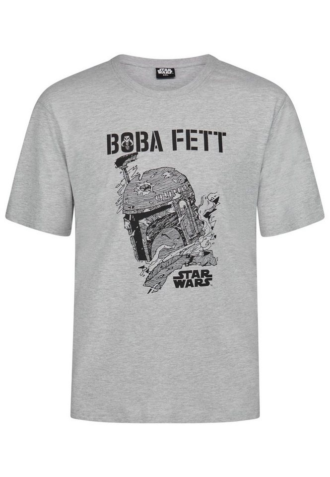 Star Wars T-Shirt Star Wars Boba Fett Herren T-Shirt Kurzarm-Shirt von Star Wars