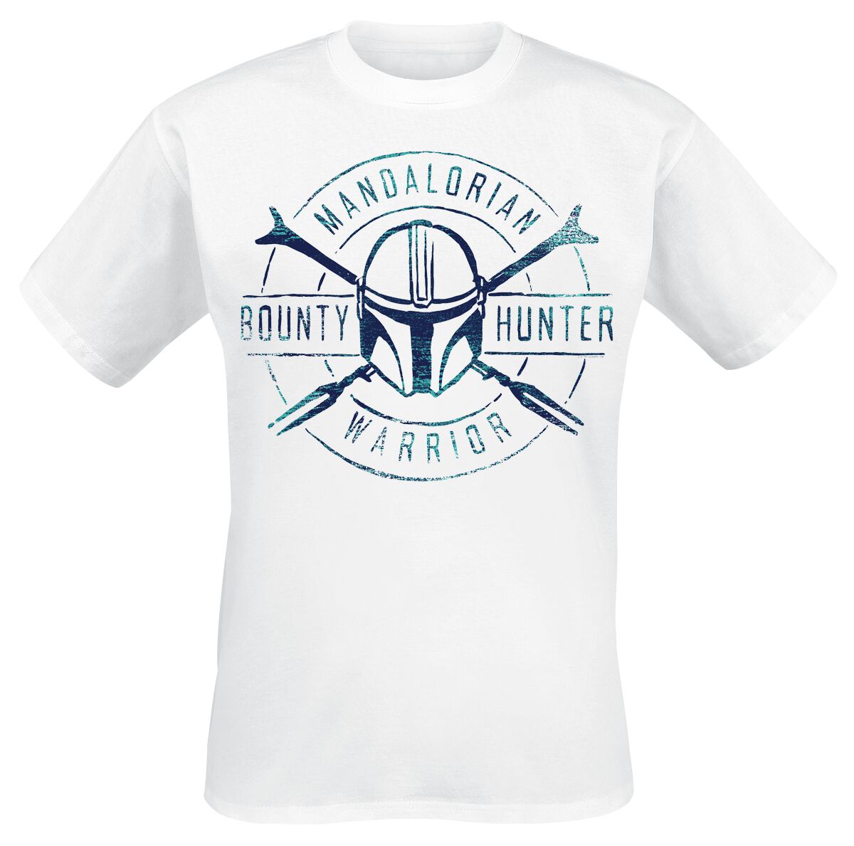 Star Wars T-Shirt - The Mandalorian - Bounty Hunter Warrior - S bis 5XL - für Männer - Größe 4XL - weiß  - Lizenzierter Fanartikel von Star Wars