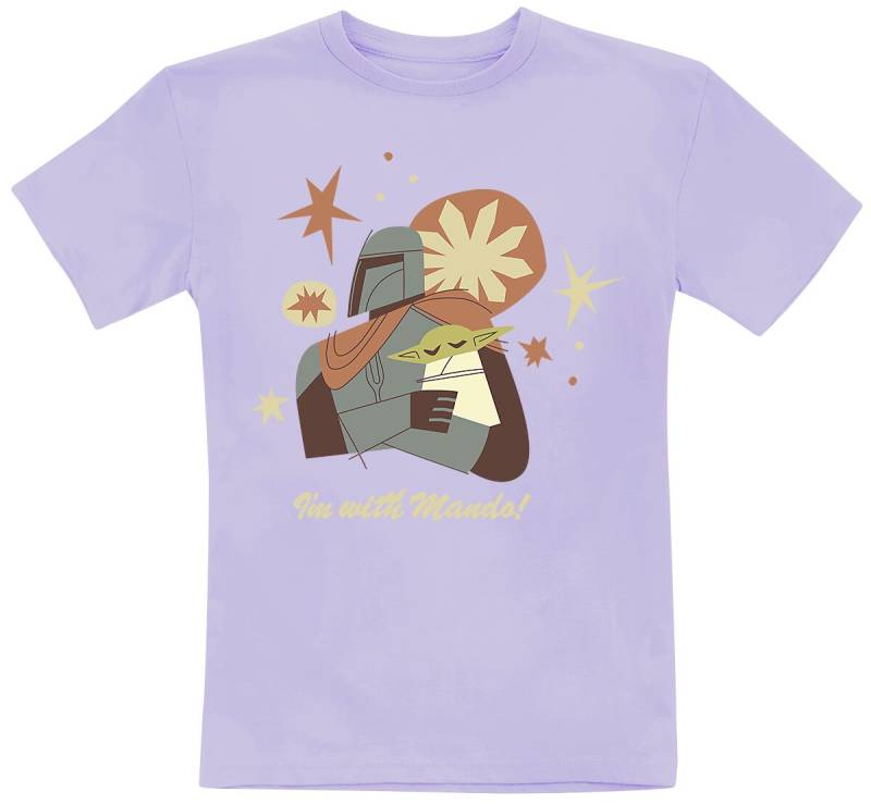 Star Wars T-Shirt für Kinder - Kids - The Mandalorian - Season 3 - I'm With Mando! - für Mädchen & Jungen - lila  - EMP exklusives Merchandise! von Star Wars