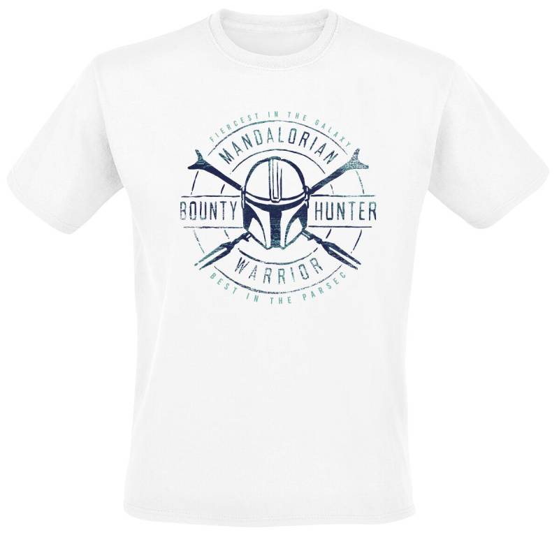 Star Wars The Mandalorian - Bounty Hunter Warrior T-Shirt weiß in 3XL von Star Wars