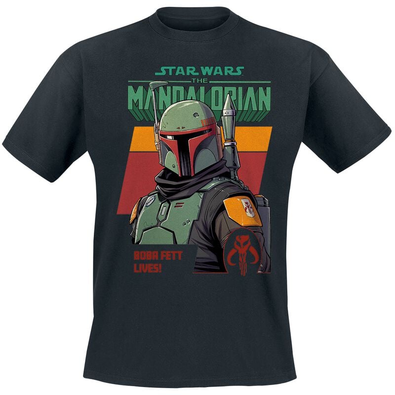 Star Wars The Mandalorian - Fett Lives T-Shirt schwarz in L von Star Wars