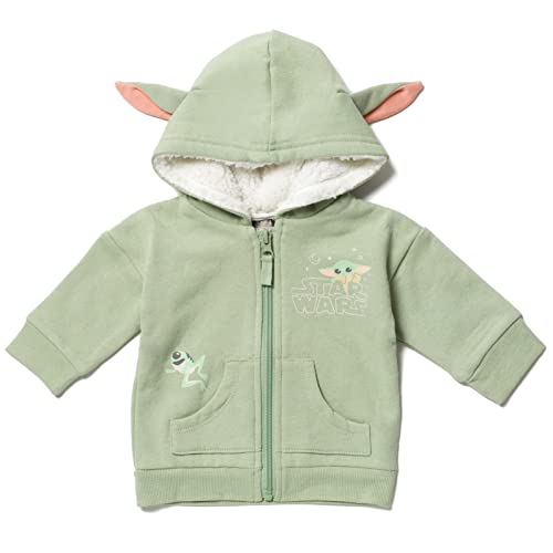 Star Wars The Mandalorian The Child Newborn Baby Boys Fleece Zip Up Hoodie Green 3-6 Months von Star Wars