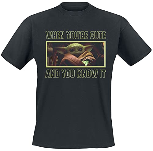 Star Wars The Mandalorian - When You're Cute and You Know It - Grogu Men T-Shirt Black S von Star Wars