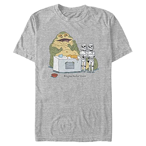 Star Wars Unisex Bring Me The Hot Sauce Organic Short Sleeve T-shirt, Melange Grau, M von Star Wars