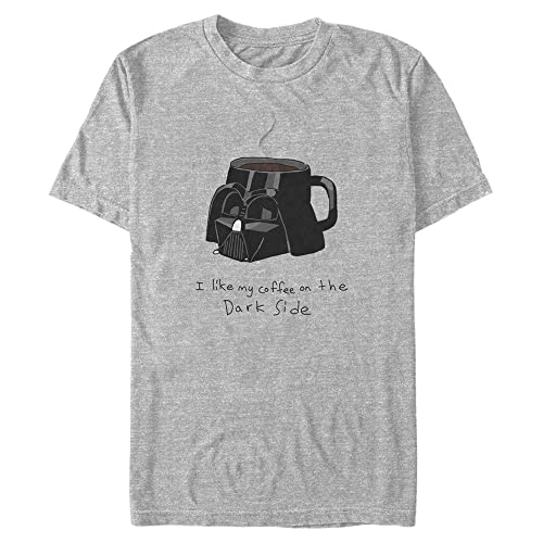 Star Wars Unisex Coffee On The Dark Side Organic Short Sleeve T-shirt, Melange Grey, M von Star Wars