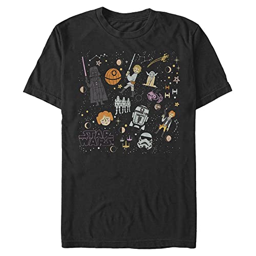 Star Wars Unisex Collage Organic Short Sleeve T-shirt, Schwarz, M von Star Wars