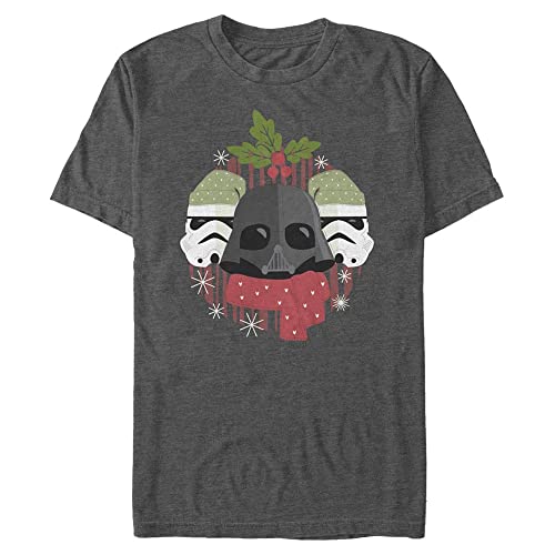 Star Wars Unisex Darth Holiday Organic Short Sleeve T-shirt, Melange Black, S von Star Wars