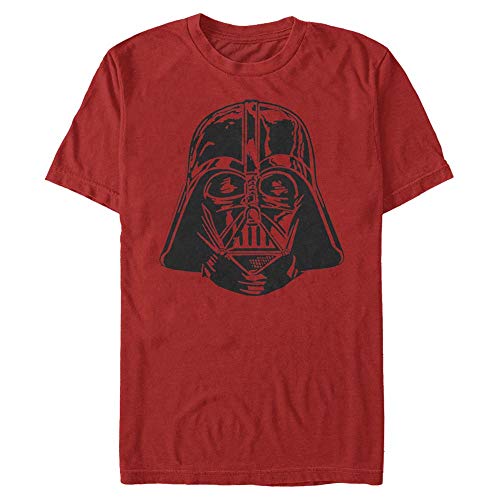 Star Wars Unisex Darth Vader Face Organic Short Sleeve T-Shirt, Rot, XL von Star Wars