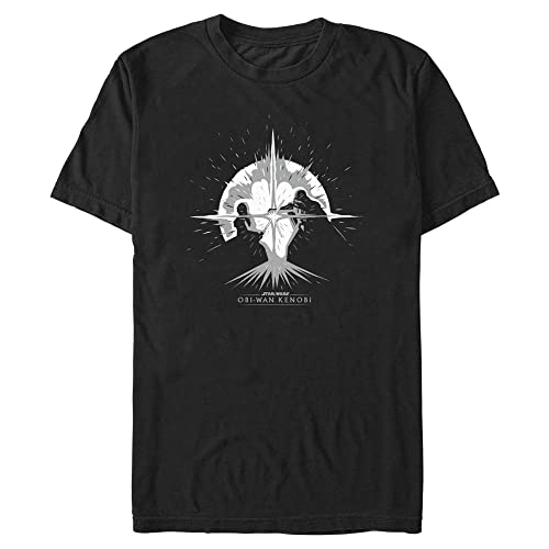 Star Wars Unisex Explosive Duel Graphic Organic Short Sleeve T-Shirt, Schwarz, XXL von Star Wars
