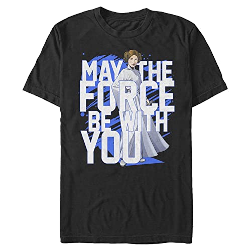 Star Wars Unisex Force Stack Leia Organic Short Sleeve T-Shirt, Black, XL von Star Wars