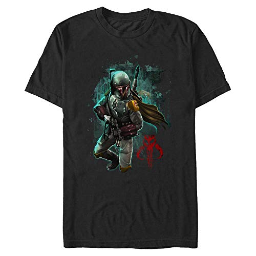 Star Wars Unisex Mandalorian Warrior Organic Short Sleeve T-shirt, Schwarz, XL von Star Wars